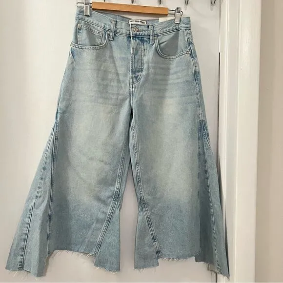 Free People We The Free Ripple Wide-Leg Crop Jeans Size 27