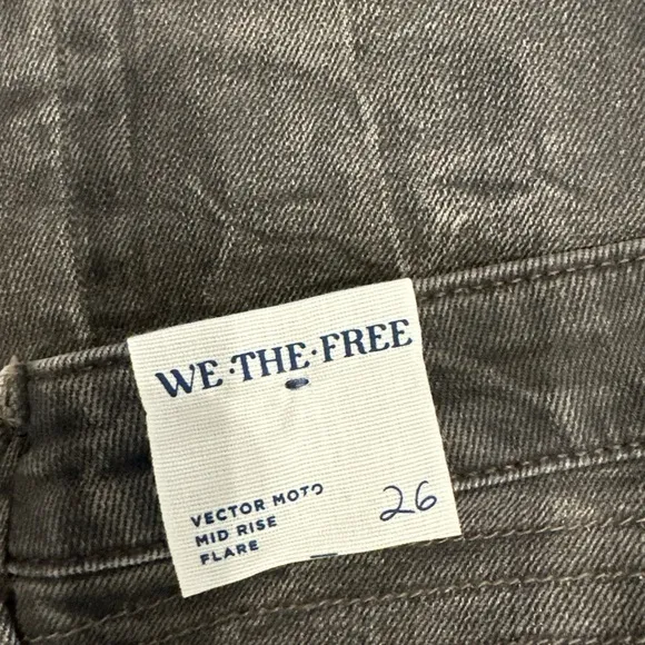 Free People We The Free Vector Moto Mid Rise Flare Jeans Size 26