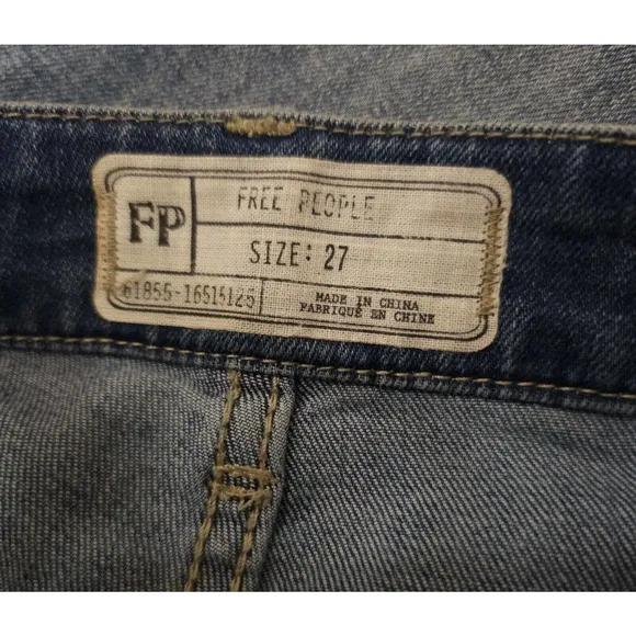 Free People Women's Denim Side Zip Skinny Bib Overalls 27