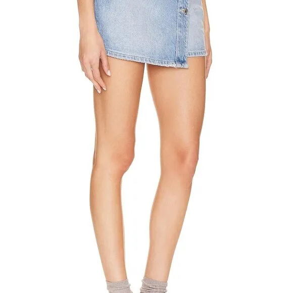 Free People x We The Free Wynne Denim Skirt Color Light Indigo ReV