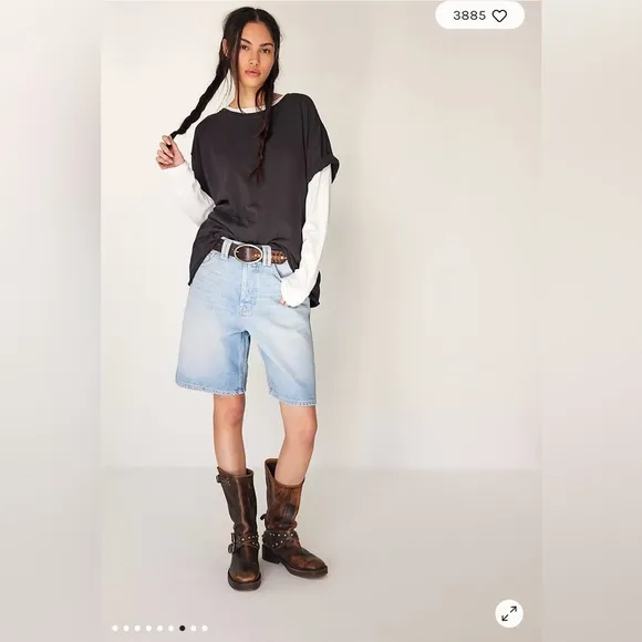 Free People/We the Free Montana Shorts in Cowgirl Blues Size 27. NWT