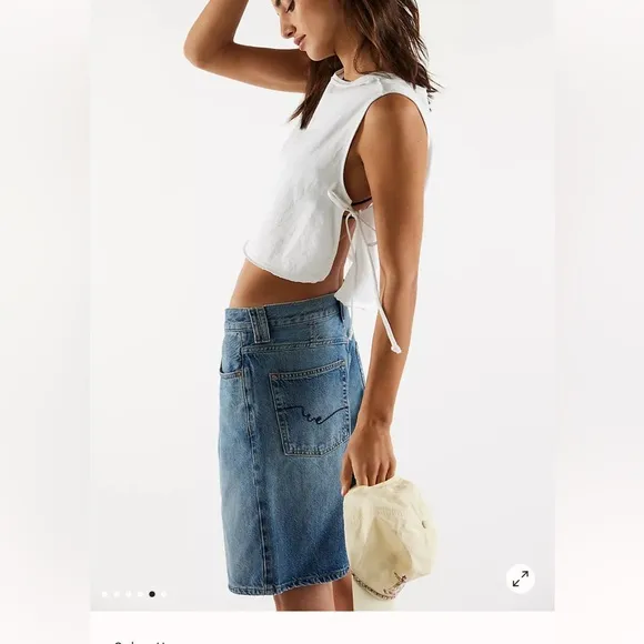 Free People/We the Free Slouchy Denim Montana Jean Shorts in Haven Size 33. NWT