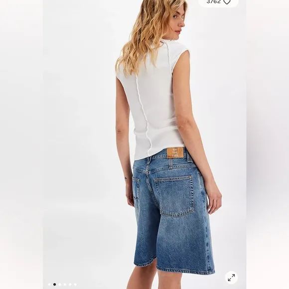 Free People/We the Free Slouchy Denim Montana Jean Shorts in Haven Size 33. NWT