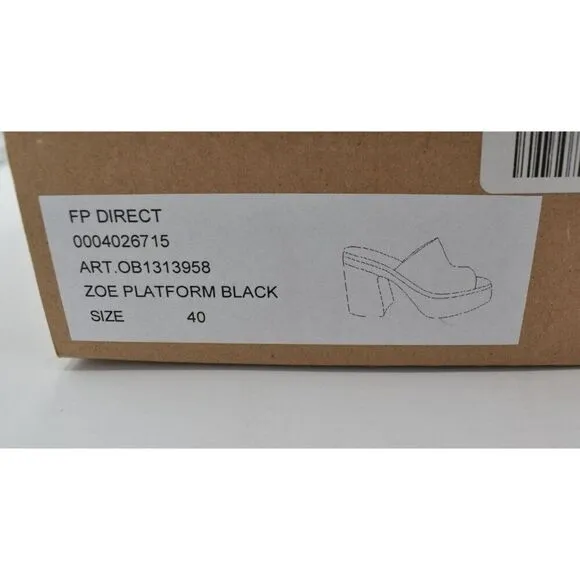 Free People Womens Size EU 40 US 10 Zoe Black Platform Heeled Sandals Shoes