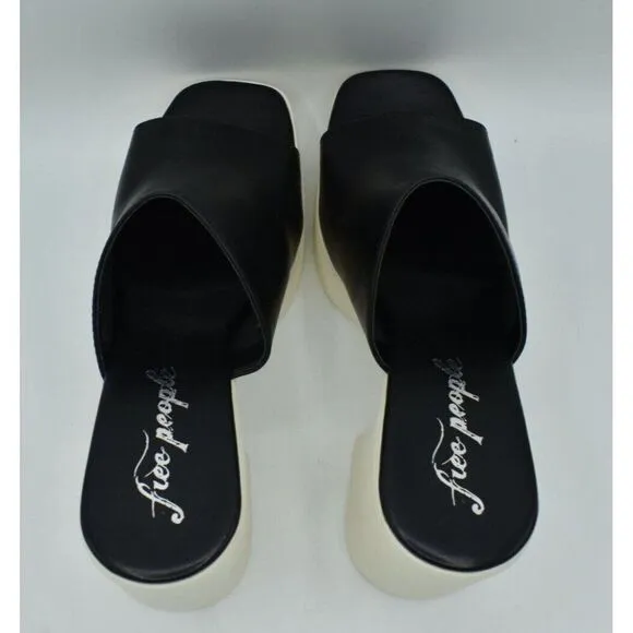 Free People Womens Size EU 40 US 10 Zoe Black Platform Heeled Sandals Shoes