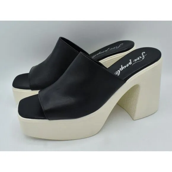 Free People Womens Size EU 40 US 10 Zoe Black Platform Heeled Sandals Shoes