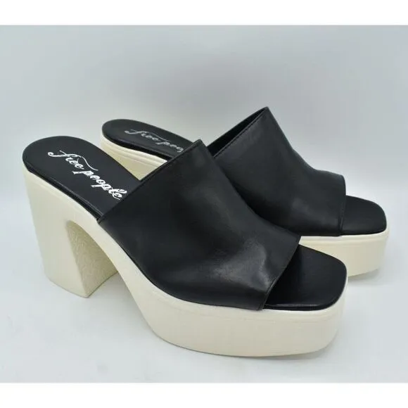 Free People Womens Size EU 40 US 10 Zoe Black Platform Heeled Sandals Shoes
