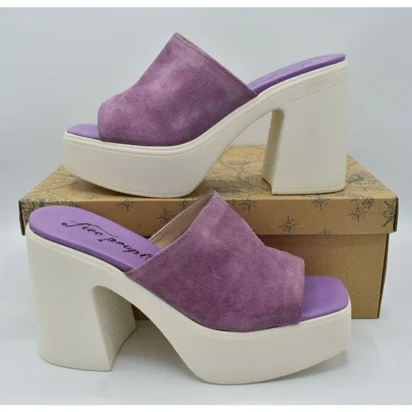 Free People Womens Size EU 40 US 10 Zoe Orchid Purple Platform Sandals Shoes