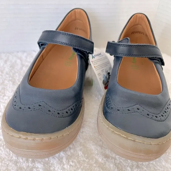 Froddo Girls Navy Leather Barefoot Mary Jane Shoes Size EU 37 US 5.5 NWT