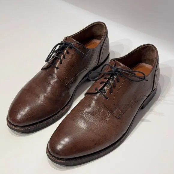 FRYE Corey Men’s Dark Brown Leather Plain Toe Oxford Shoes Size 11M