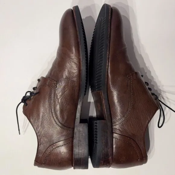 FRYE Corey Men’s Dark Brown Leather Plain Toe Oxford Shoes Size 11M