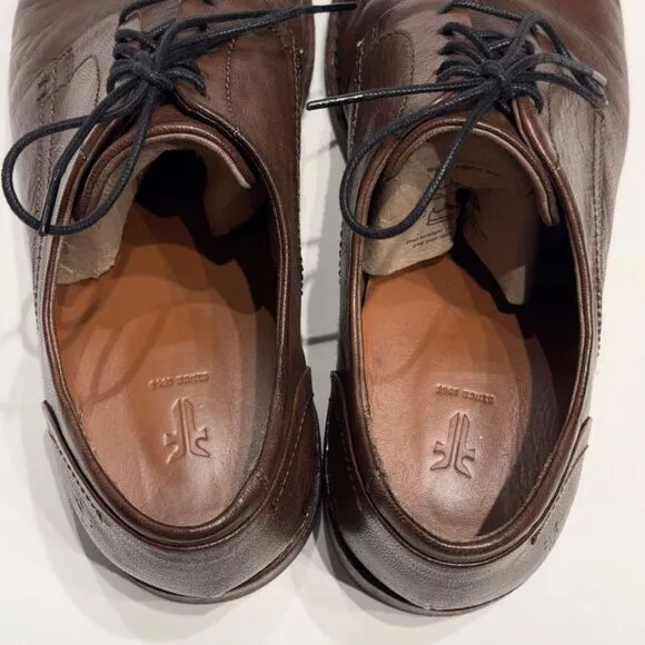 FRYE Corey Men’s Dark Brown Leather Plain Toe Oxford Shoes Size 11M