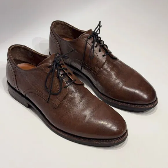 FRYE Corey Men’s Dark Brown Leather Plain Toe Oxford Shoes Size 11M