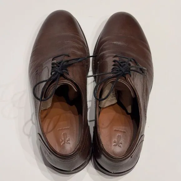 FRYE Corey Men’s Dark Brown Leather Plain Toe Oxford Shoes Size 11M