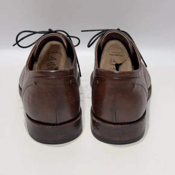 FRYE Corey Men’s Dark Brown Leather Plain Toe Oxford Shoes Size 11M