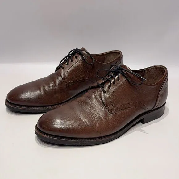 FRYE Corey Men’s Dark Brown Leather Plain Toe Oxford Shoes Size 11M