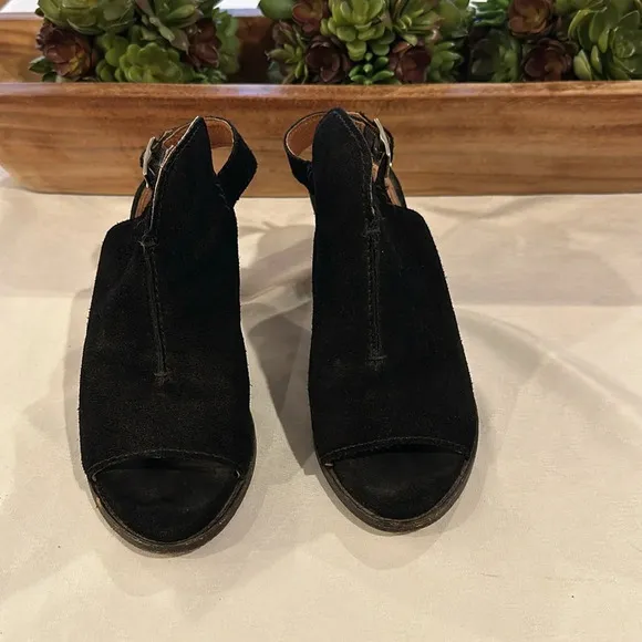 FRYE Courtney Sling Back Peep Toe Shootie Bootie boot heeled heels shoes 7.5 EUC