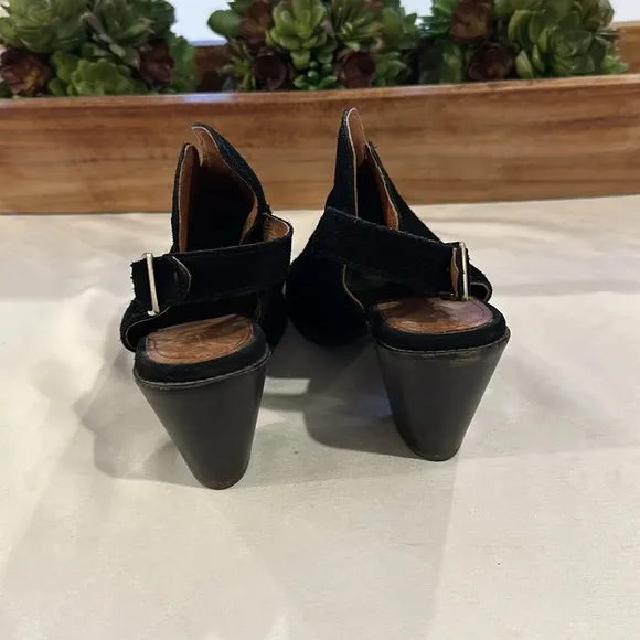 FRYE Courtney Sling Back Peep Toe Shootie Bootie boot heeled heels shoes 7.5 EUC
