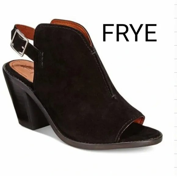 FRYE Courtney Sling Back Peep Toe Shootie Bootie boot heeled heels shoes 7.5 EUC
