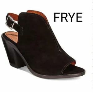 FRYE Courtney Sling Back Peep Toe Shootie Bootie boot heeled heels shoes 7.5 EUC