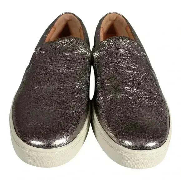 Frye Ivy Slip on Shoes Loafers Comfort Sneakers Silver Leather Women's 7 M