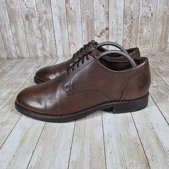 Frye Leather Oxford Dress Shoes Brown Lace Up Classic Style Mens 10M