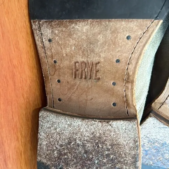 Frye Shoes Suede Paul Bal Ash Oxford Mens slip on Cap Toe size 9.5D