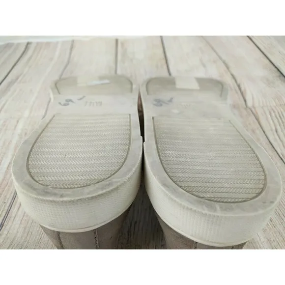 Frye Women's White Tan Gemma Suede Sneaker 8 M