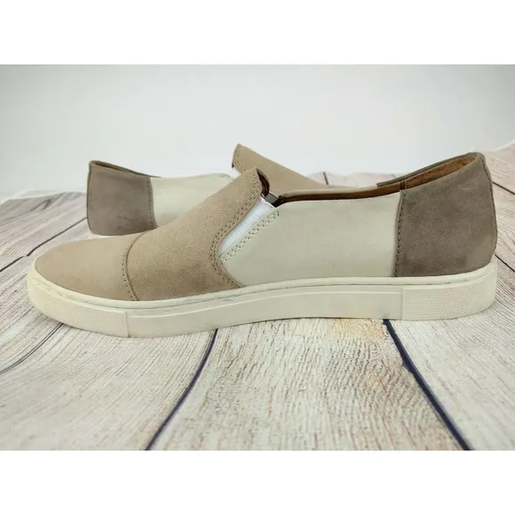 Frye Women's White Tan Gemma Suede Sneaker 8 M