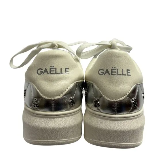 GAëLLE Silver Metallic Sneakers