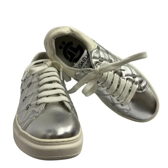 GAëLLE Silver Metallic Sneakers