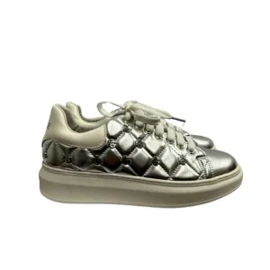 GAëLLE Silver Metallic Sneakers