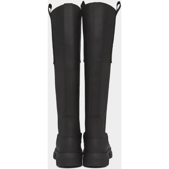 Ganni Recycled Rubber Country Boots Size 38 US 8 Black $375