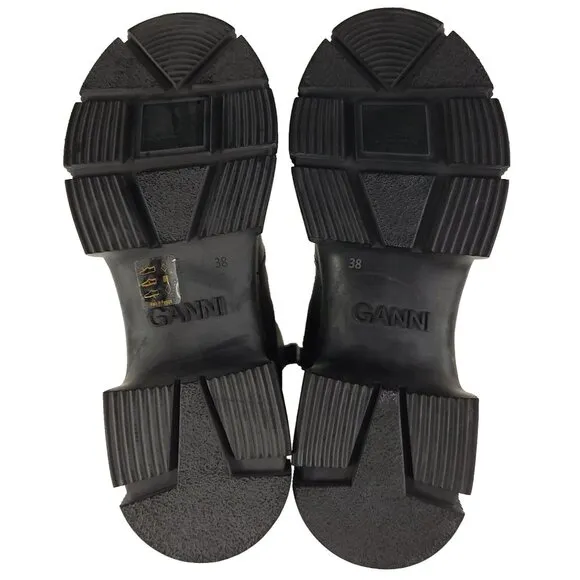 Ganni Recycled Rubber Country Boots Size 38 US 8 Black $375