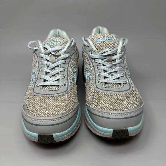 Gdefy Gravity Defyer Mighty Walk Shoes Gray Blue Women Size 8