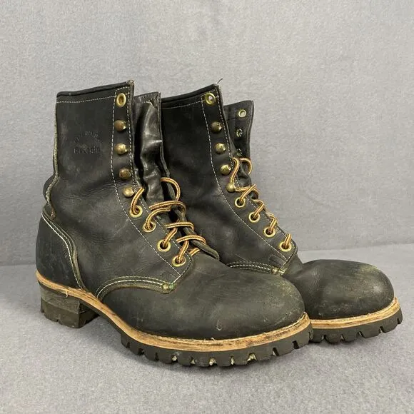 Georgia Boot Steel Toe 8.5 M Black USA Waterproof Logger Boot 8&quot; Shaft