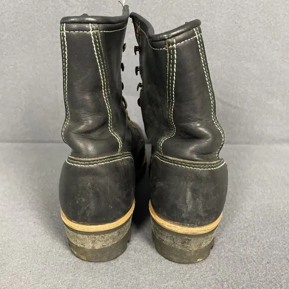 Georgia Boot Steel Toe 8.5 M Black USA Waterproof Logger Boot 8&quot; Shaft