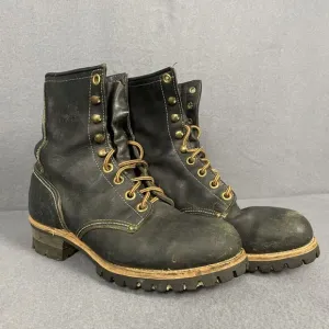 Georgia Boot Steel Toe 8.5 M Black USA Waterproof Logger Boot 8&quot; Shaft