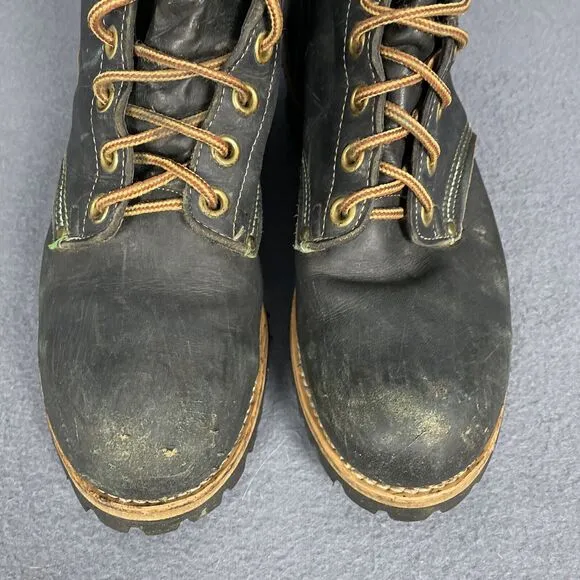 Georgia Boot Steel Toe 8.5 M Black USA Waterproof Logger Boot 8&quot; Shaft
