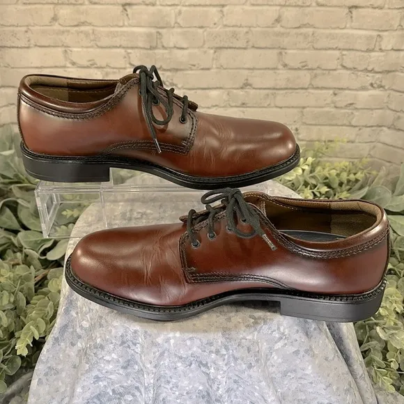 G.H. BASS “Chase” Chestnut Leather Classic Plain-Toe Dress Oxfords Mens 11M🤎EUC!