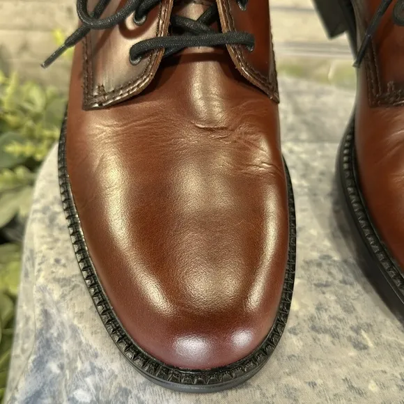 G.H. BASS “Chase” Chestnut Leather Classic Plain-Toe Dress Oxfords Mens 11M🤎EUC!