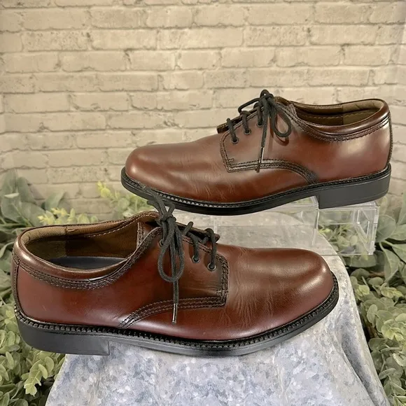 G.H. BASS “Chase” Chestnut Leather Classic Plain-Toe Dress Oxfords Mens 11M🤎EUC!