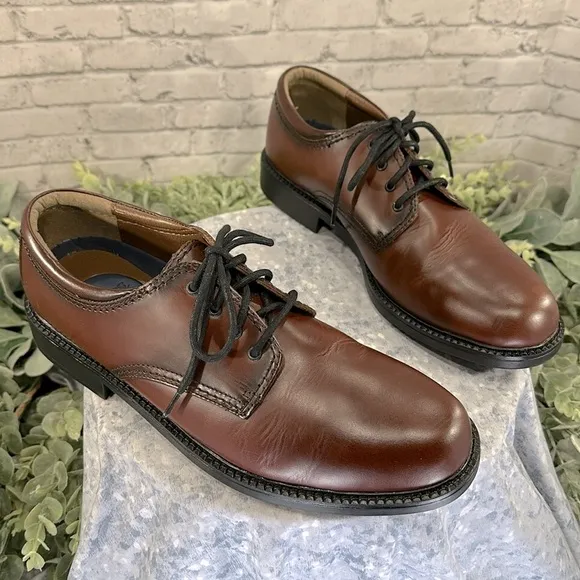 G.H. BASS “Chase” Chestnut Leather Classic Plain-Toe Dress Oxfords Mens 11M🤎EUC!