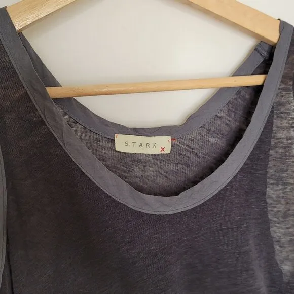 Gia Dark Stone Tunic Modern Bohemian Gray Hi-Low