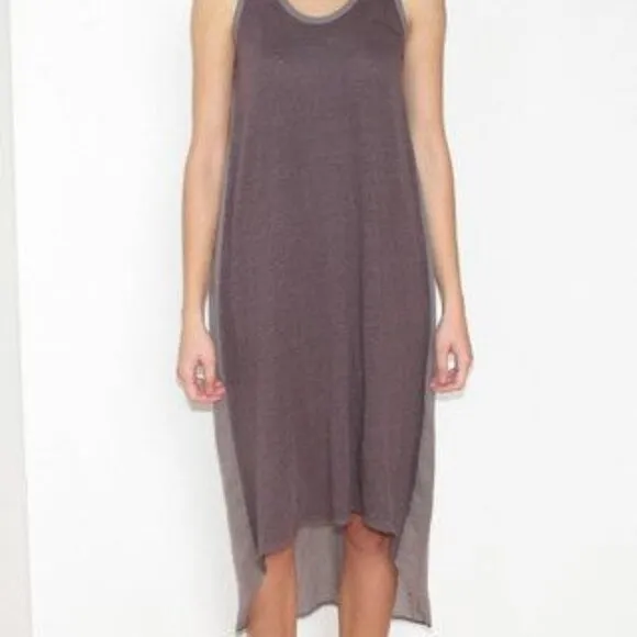 Gia Dark Stone Tunic Modern Bohemian Gray Hi-Low