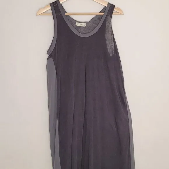 Gia Dark Stone Tunic Modern Bohemian Gray Hi-Low