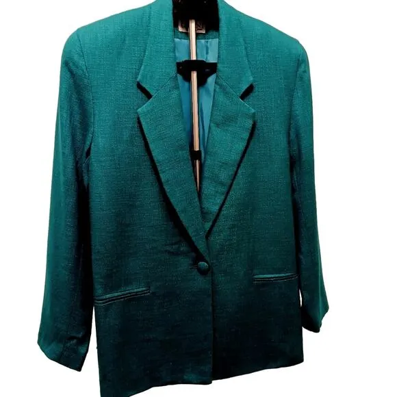GIANNI Sport Jacket Blazer Sz 8 GREEN Oversized Boxy City Career Office Modern