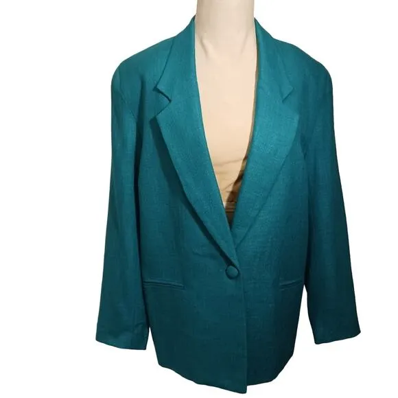 GIANNI Sport Jacket Blazer Sz 8 GREEN Oversized Boxy City Career Office Modern