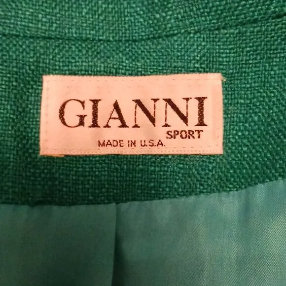 GIANNI Sport Jacket Blazer Sz 8 GREEN Oversized Boxy City Career Office Modern