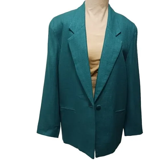 GIANNI Sport Jacket Blazer Sz 8 GREEN Oversized Boxy City Career Office Modern